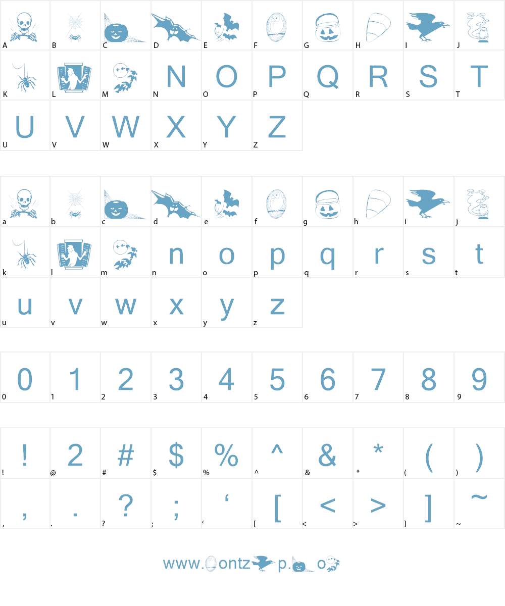 KR Bootown Font Character